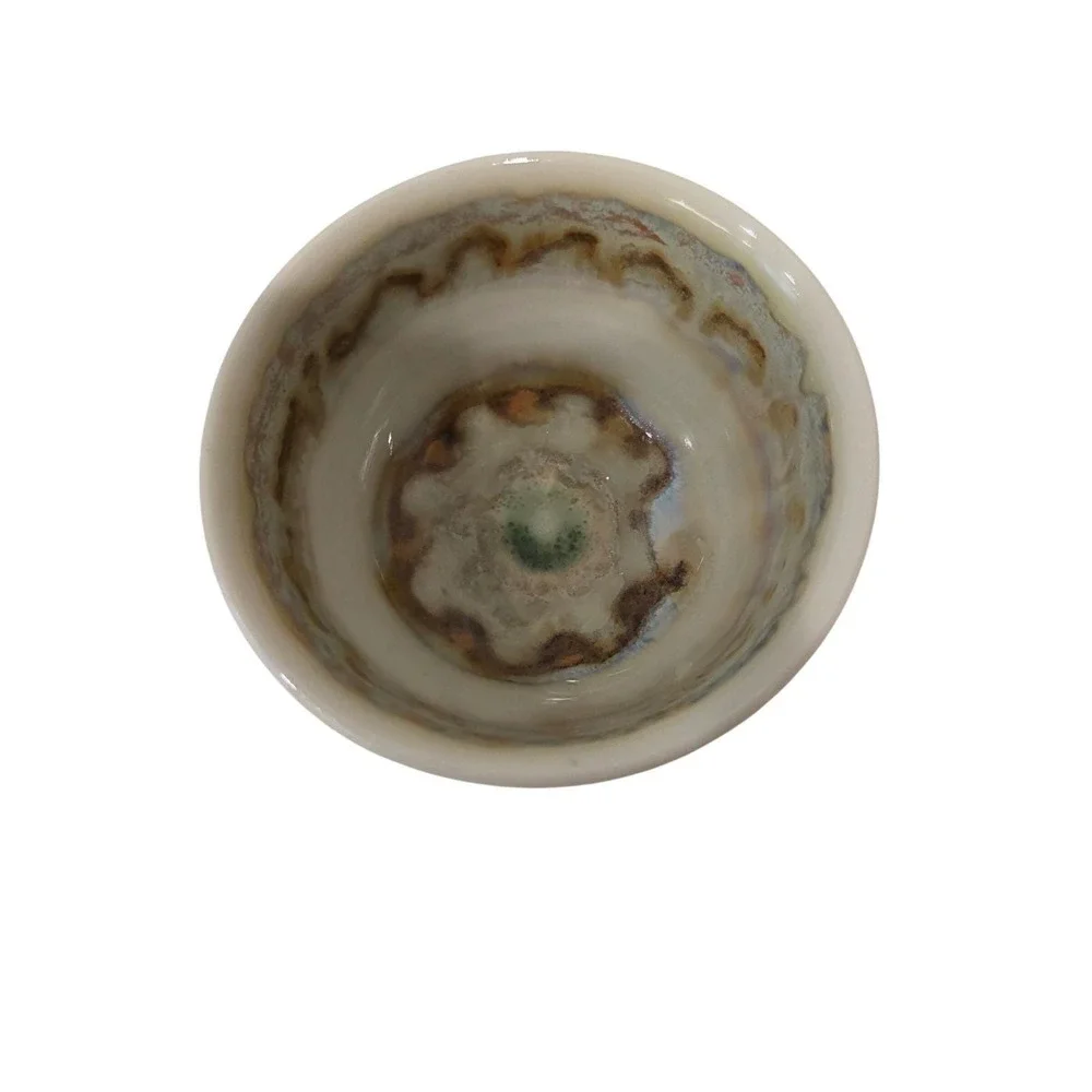Set of 4 Miniature Studio Pottery Vases & Bowl Sign CR?CS Artisan Glazed Ceramic